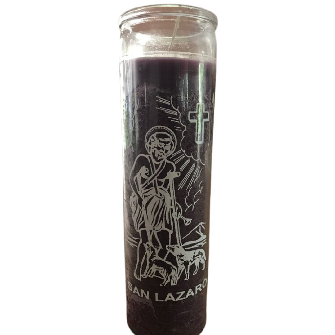 San Lazaro 7 Day Novena Candle | Saint Lazarus Prayer Candle (purple)