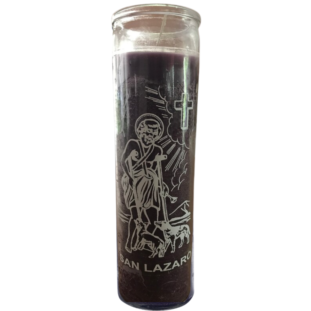San Lazaro 7 Day Novena Candle | Saint Lazarus Prayer Candle (purple)