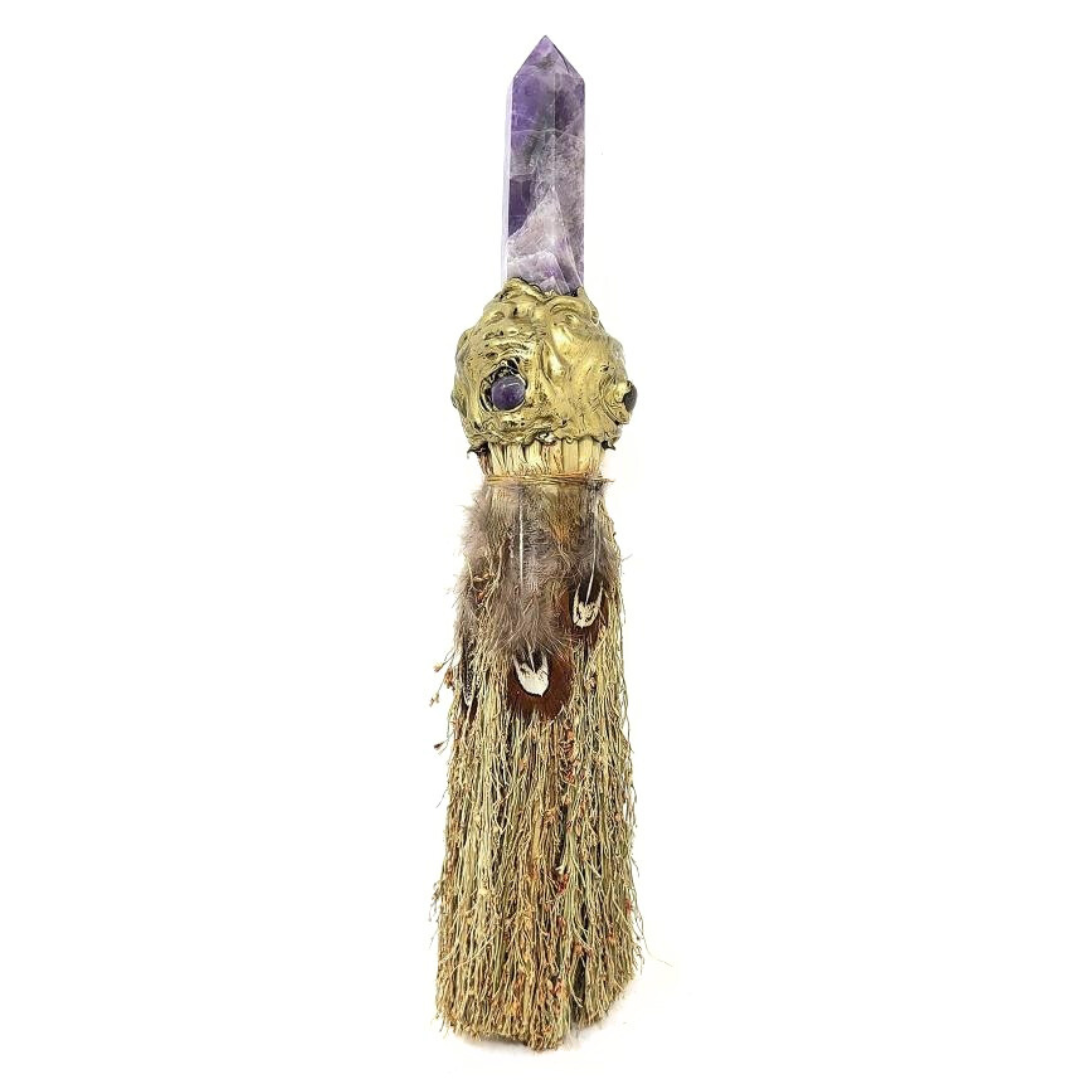 Amethyst Crystal Feather Broom