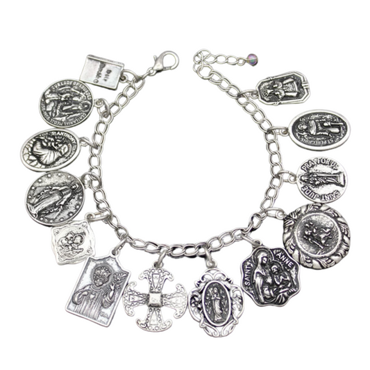 Catholic Saints Medal Charm Bracelet
