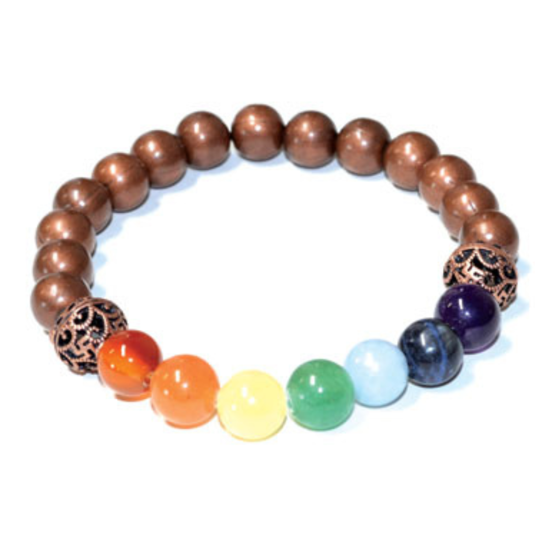7 Chakra Copper Beads Bracelet