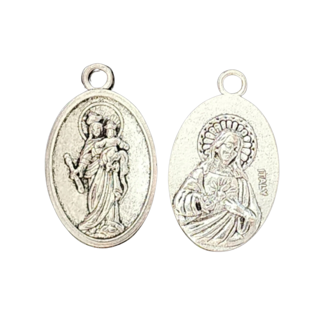Our Lady Of Mount Carmel & Sacred Heart Medal Spiritual Talisman