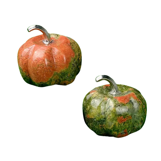 Unakite Pumpkin | Hand Carved Crystal Pumpkin