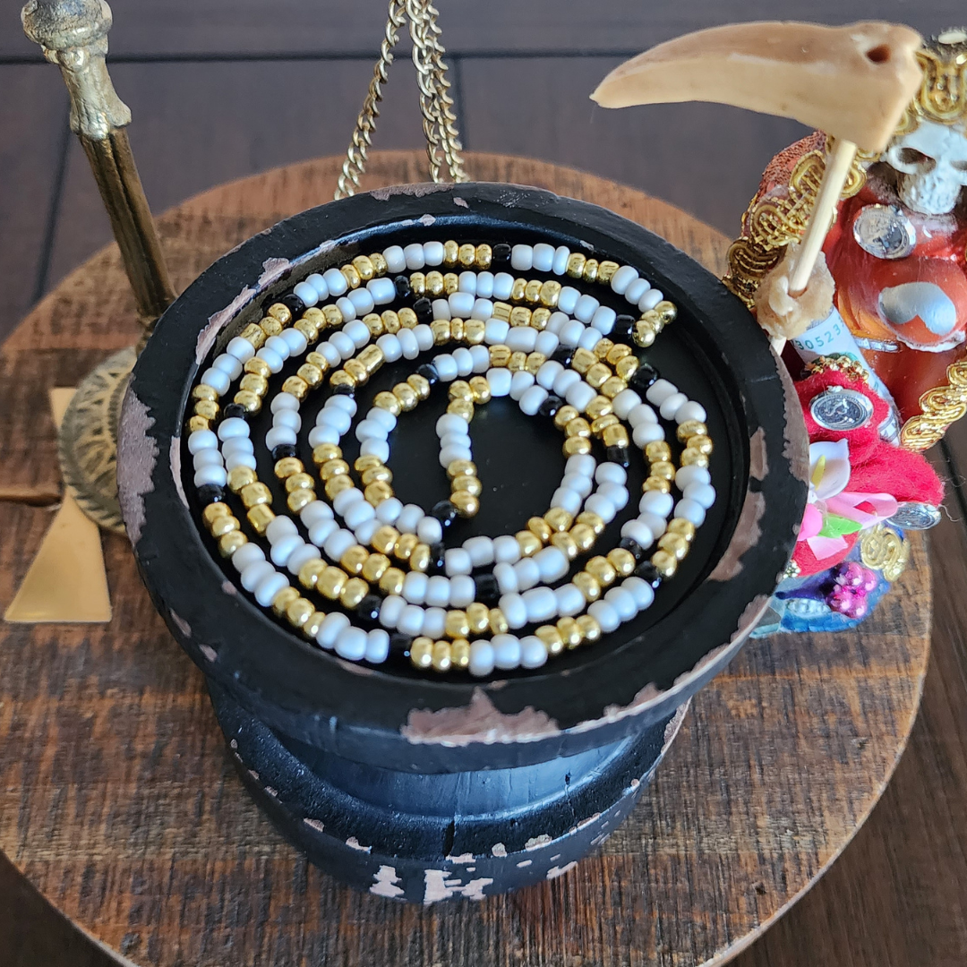 La Santa Muerte Collares Elekes - White / Gold