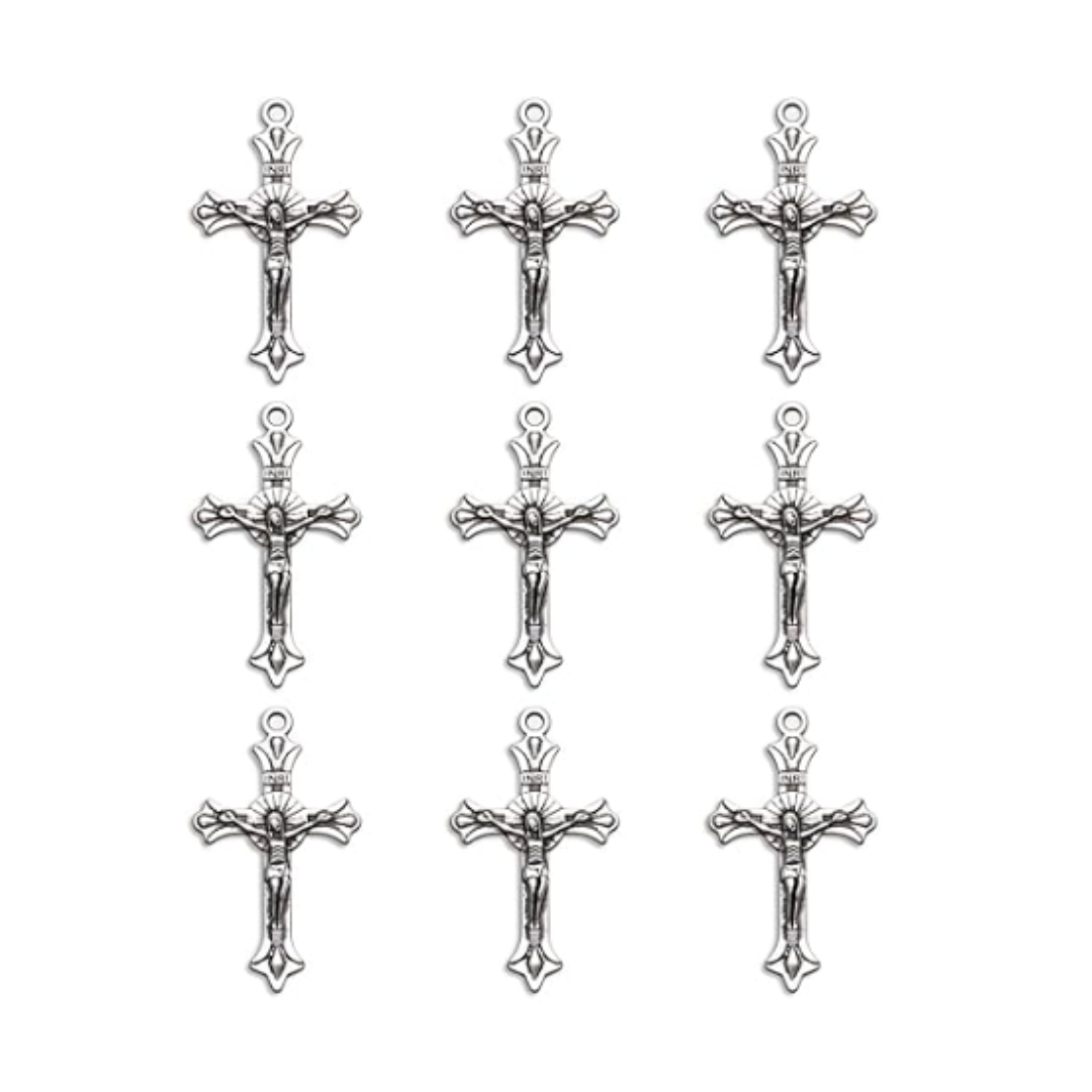 Antique Silver Plated Cross Charm