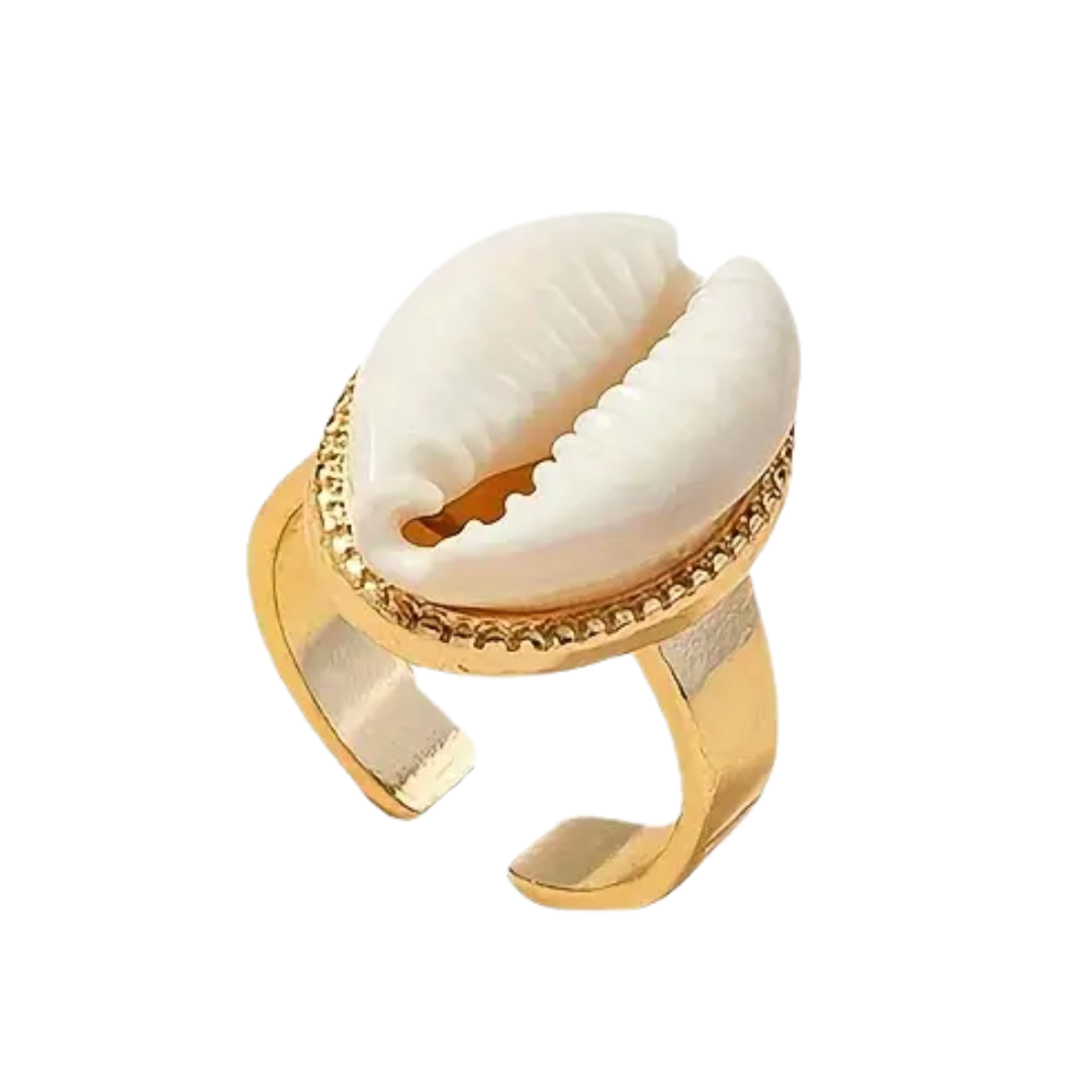 Cowrie Shell Adjustable Ring