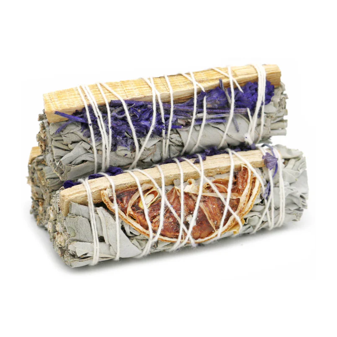 Florida Water Sage Smudge - White Sage with Lavender, Lemon, and Palo Santo 4"