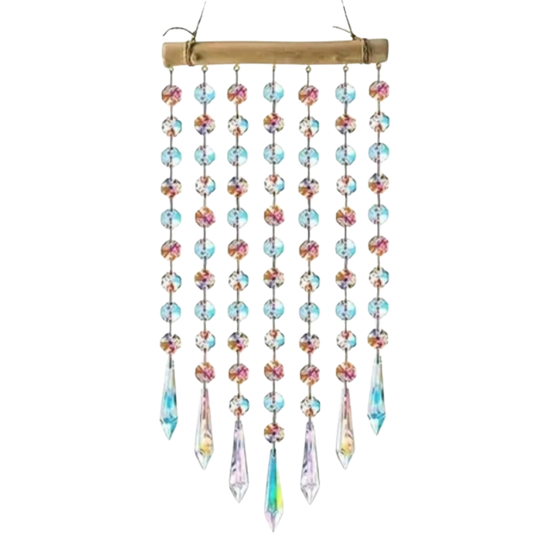 Prismatic Crystal Veil of Radiance Suncatcher Windchime