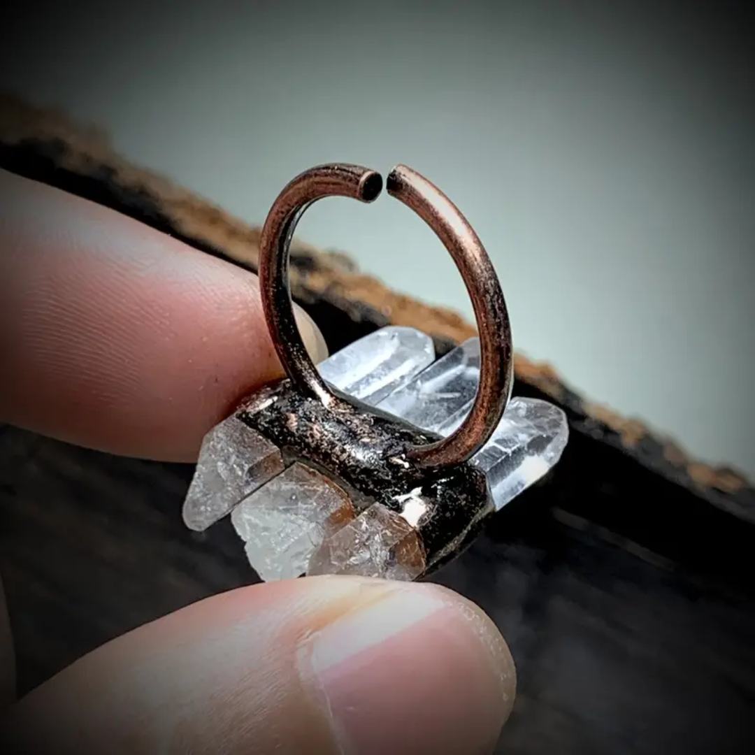 Mystic Quartz Embrace 3 Column Ring