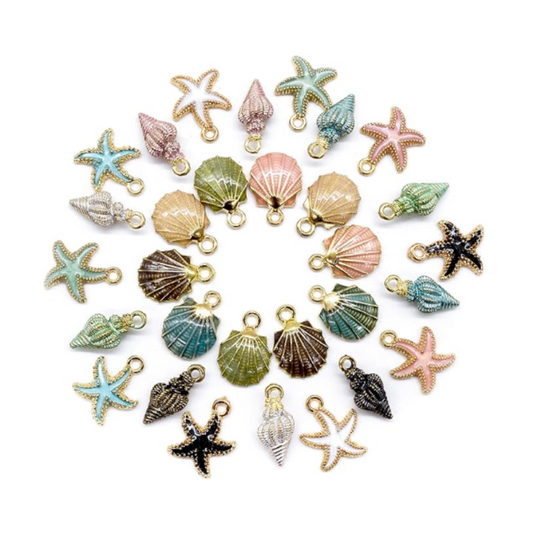 Ocean Seashell Enamel Talisman Charm