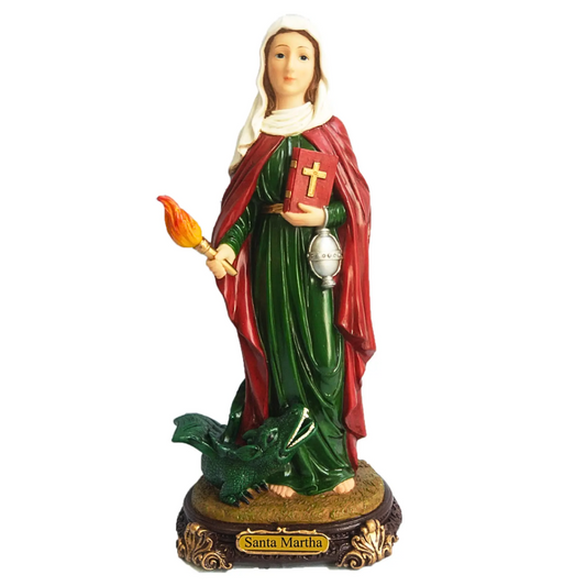 Santa Marta Statue (12") Saint Martha Holding Torch