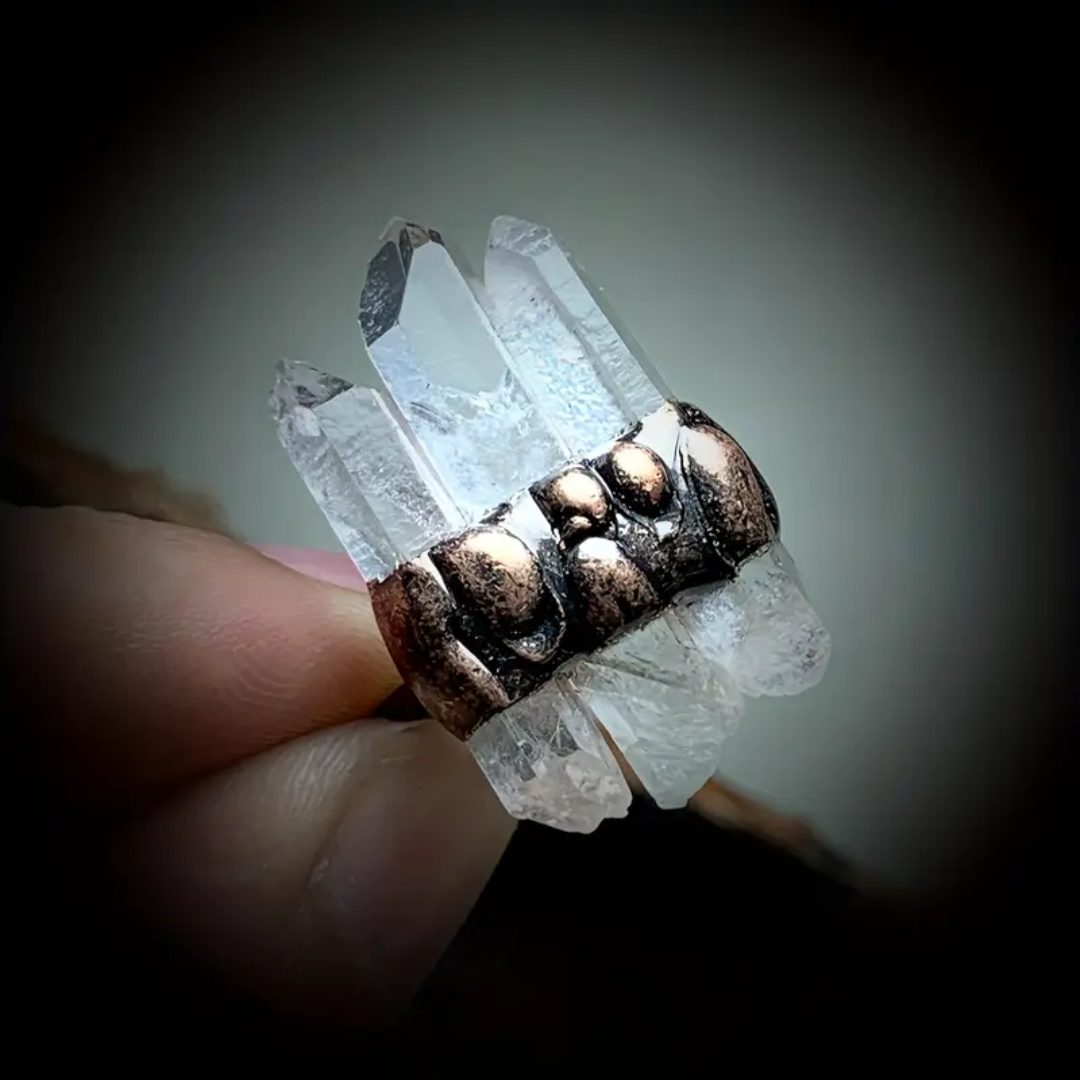 Mystic Quartz Embrace 3 Column Ring