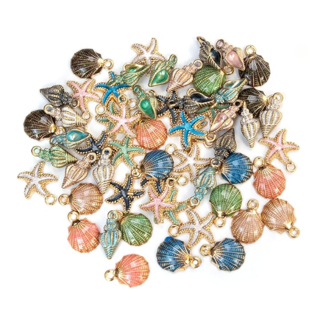 Ocean Seashell Enamel Talisman Charm