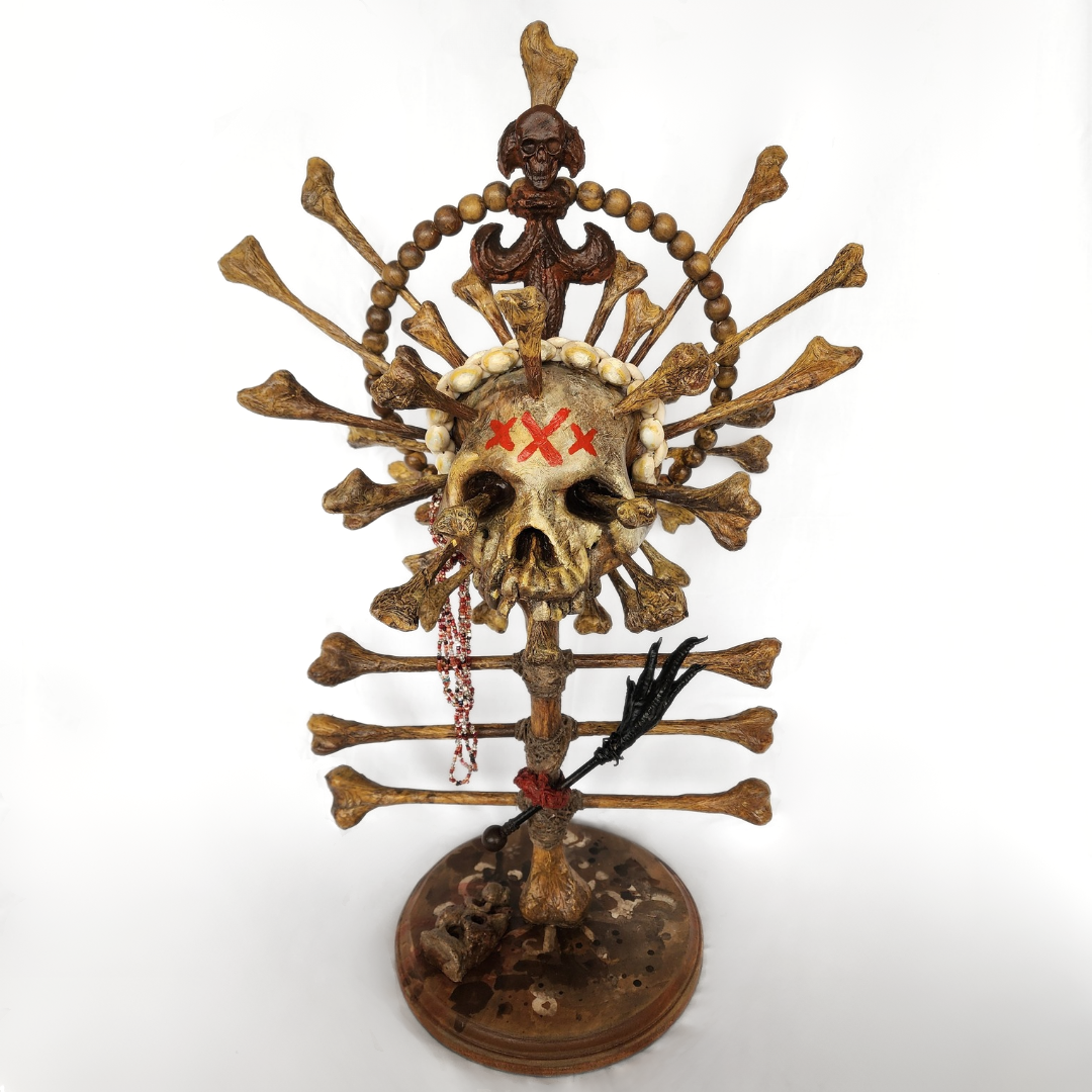 Marassas’ Third — Paper Mache Skull by Ricardo Pustanio