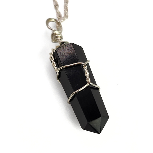 Blue Onyx Point, Silver Wire Wrapped