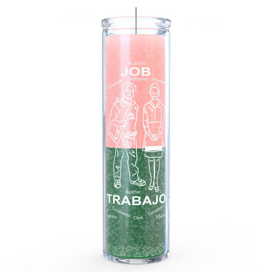 Job (Trabajo) 7 Day Candle, Pink/Green