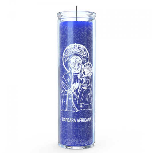 Santa Barbara Africana (Erzulie Dantor) 7 Day Candle, Blue