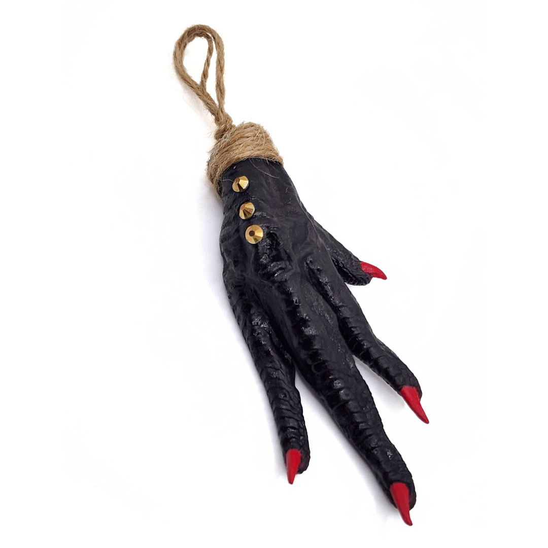 Hoodoo Protection Black Chicken Foot Tailsman Amulet