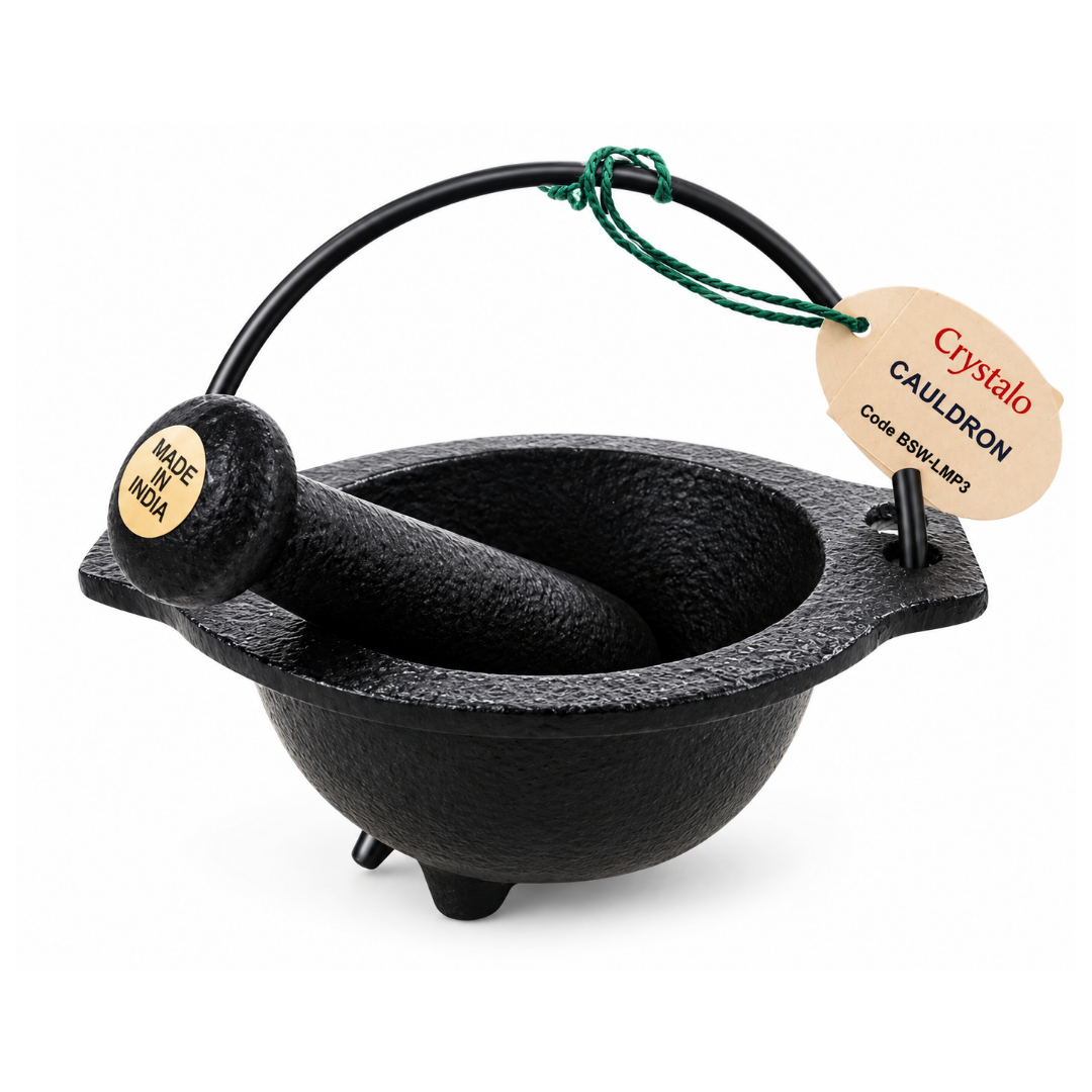 Crystalo Cast Iron Cauldron with Mortar