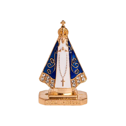 Our Lady of Aparecida Dashboard Saint - Blue & Gold