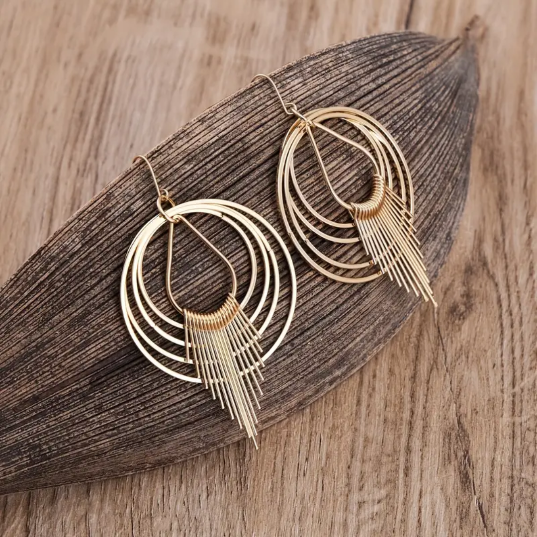 Solar Flare Gold Hoop Earrings