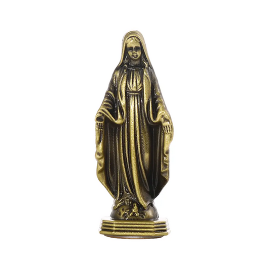 Virgin Mary Dashboard Saint - Antique Bronze