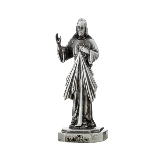 Divine Mercy Dashboard Saint - Antique Silver