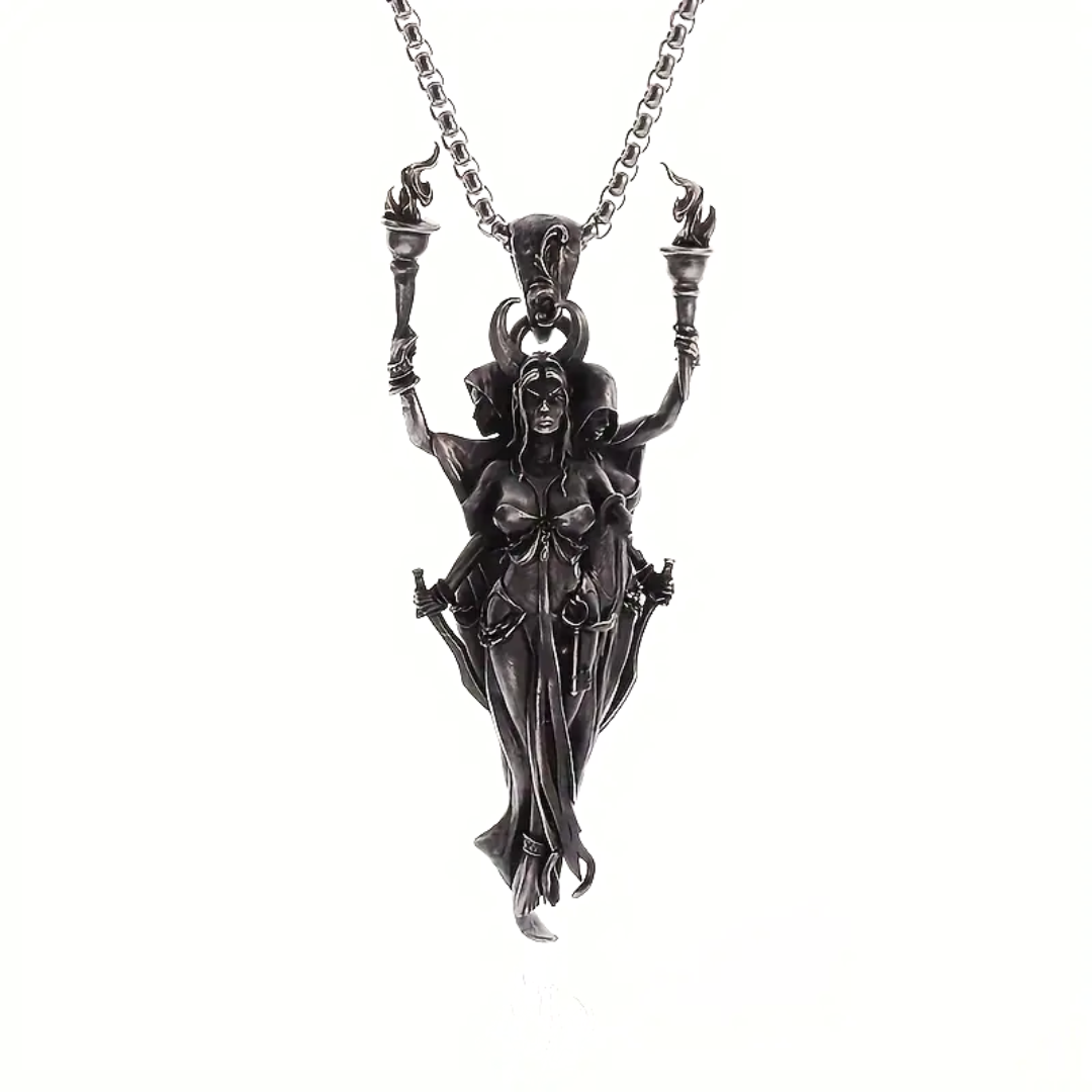 Hecate Triple Moon Goddess Necklace