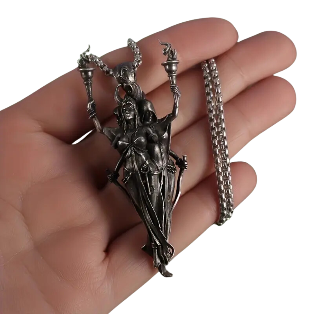 Hecate Triple Moon Goddess Necklace