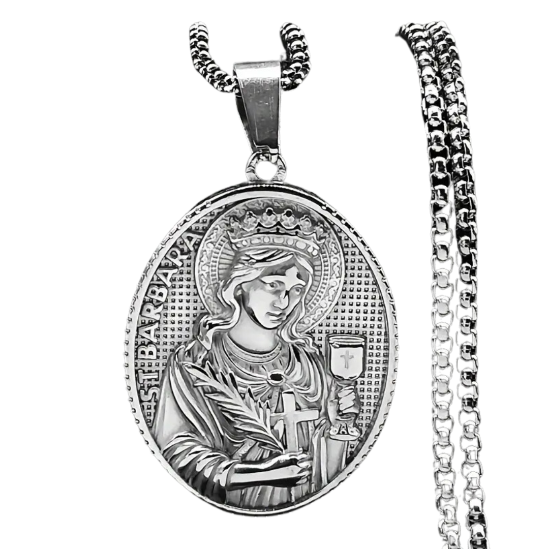 Saint Barbara (Santa Barbara) Protection Pendant - Silver