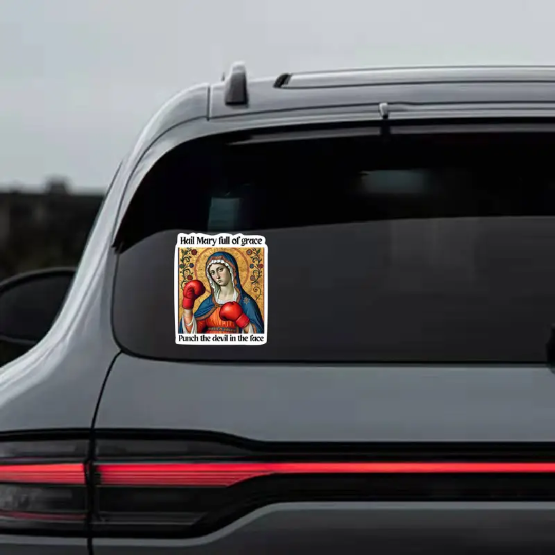 "Fighting Spirit" Virgin Mary Vinyl Sticker