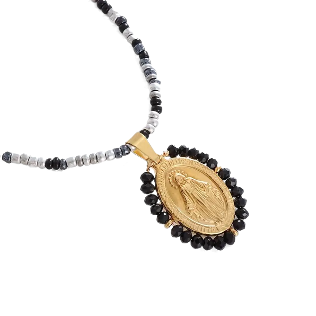 Beaded Virgin Mary Devotion Necklace