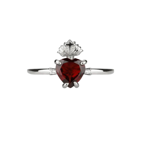 Sacred Heart of Serenity, Divine Cross Ring - Silver