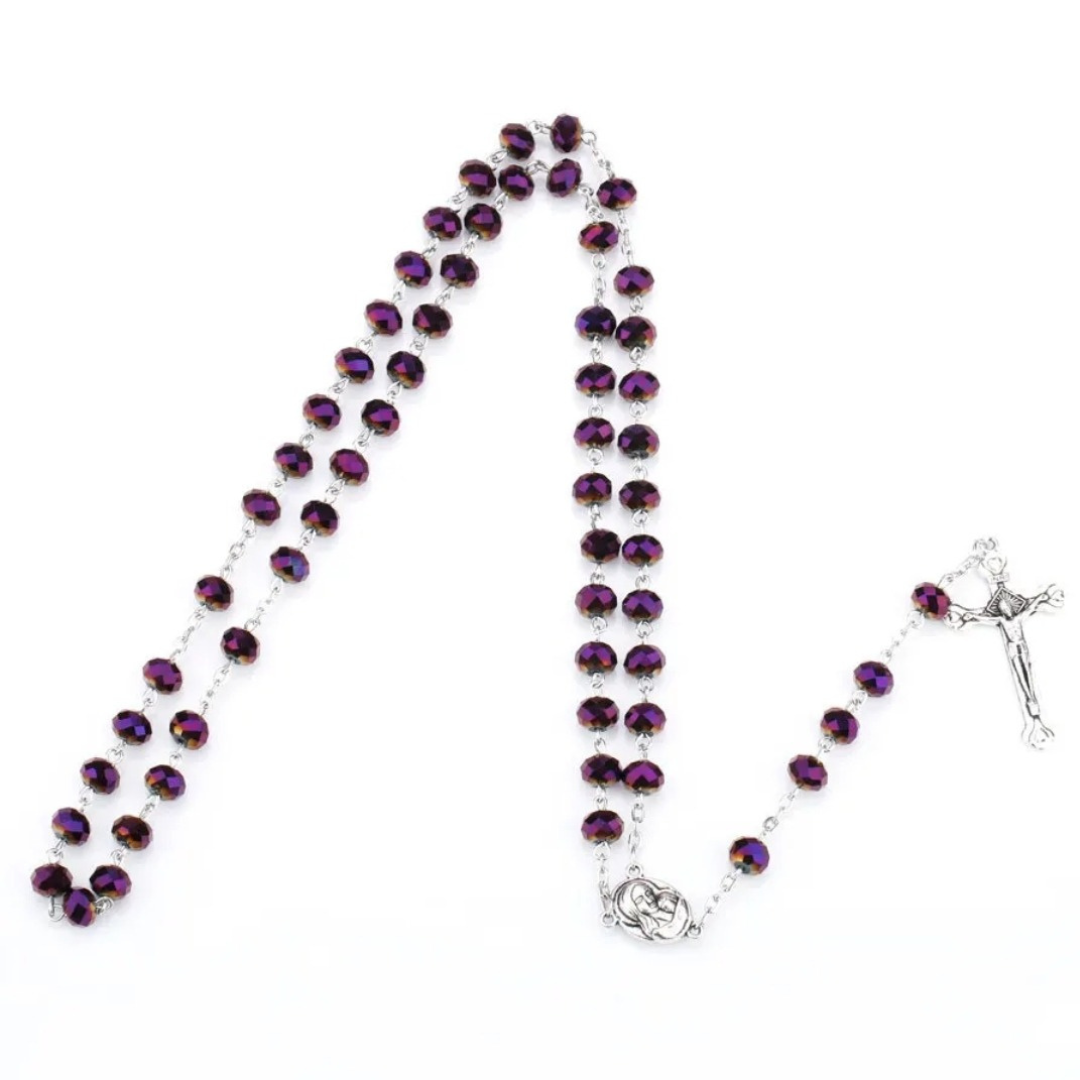 Purple Rosary Crystal Cut Beads