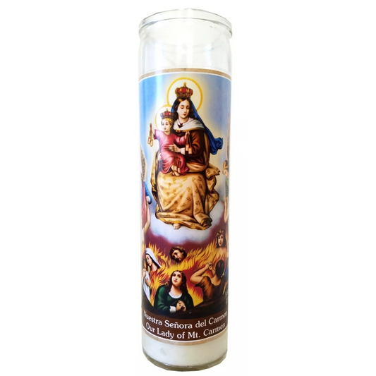 Our Lady of Mt. Carmel Prayer Candle | Nuestra Senora del Carmen Candle