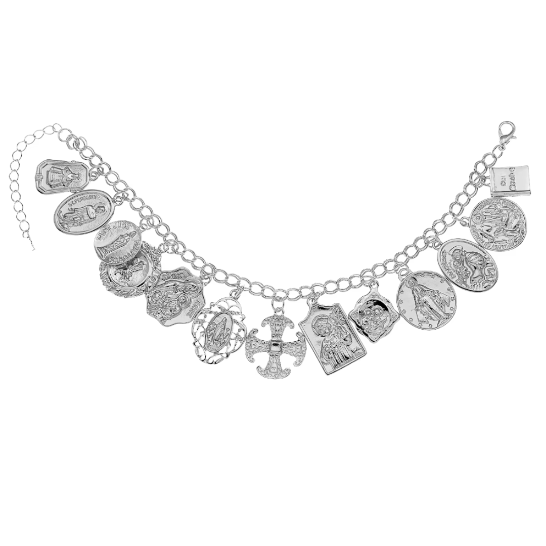 Catholic Saints Medal Charm Bracelet