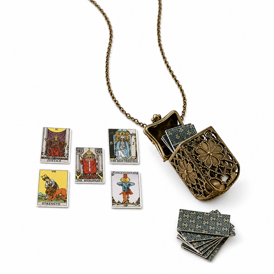 Mini Tarot Card Locket Necklace