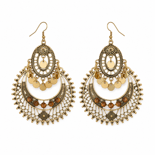 Bohemian Vintage Filigree Tassel Earrings
