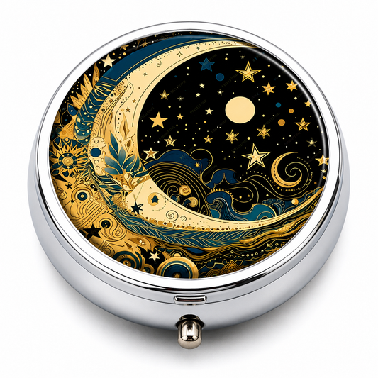 Celestial Moon Pocket Pill Box