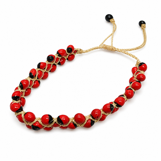 Evil Eye Peony Seed Bracelet - 3 Rows