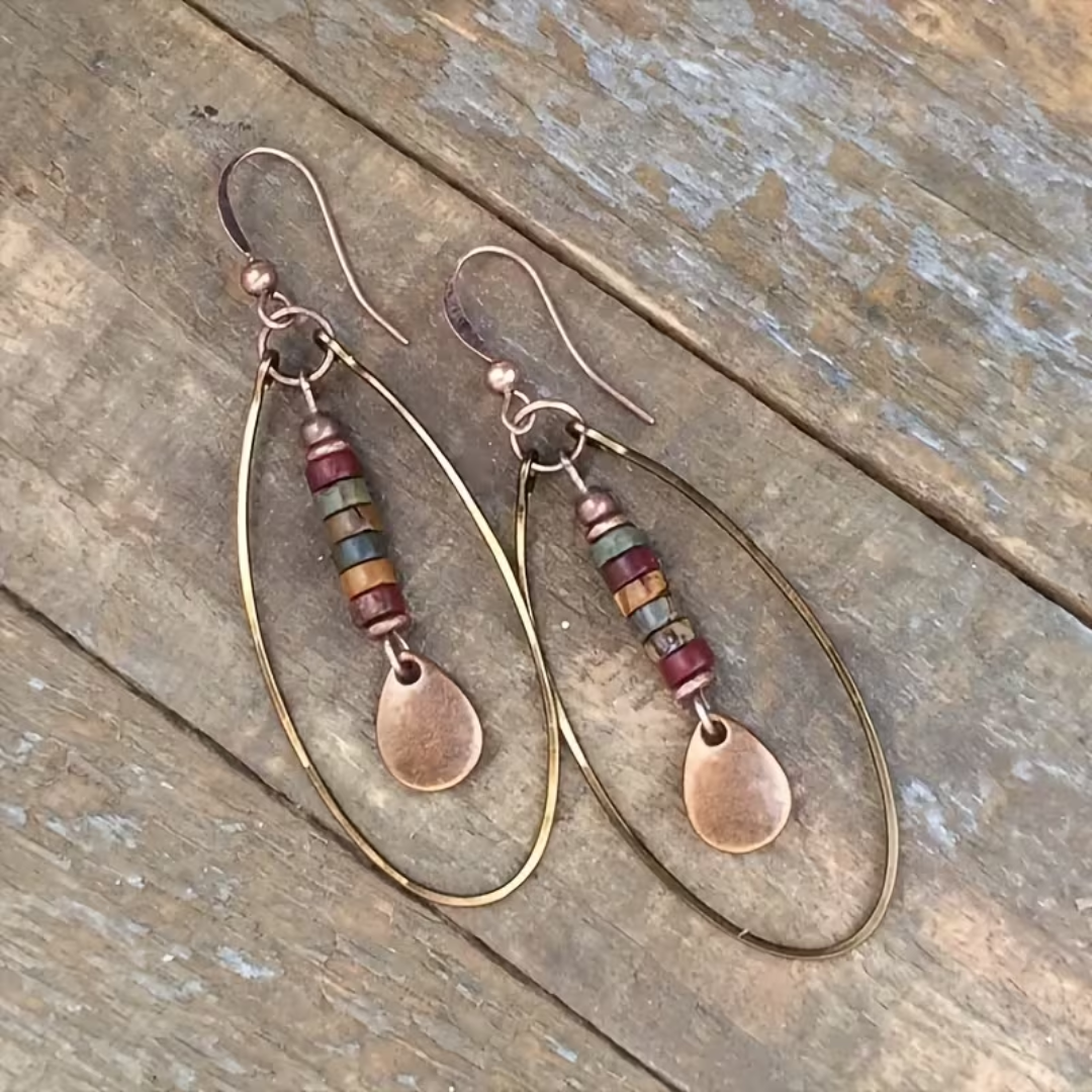 Boho Earthtone Hoop Earrings