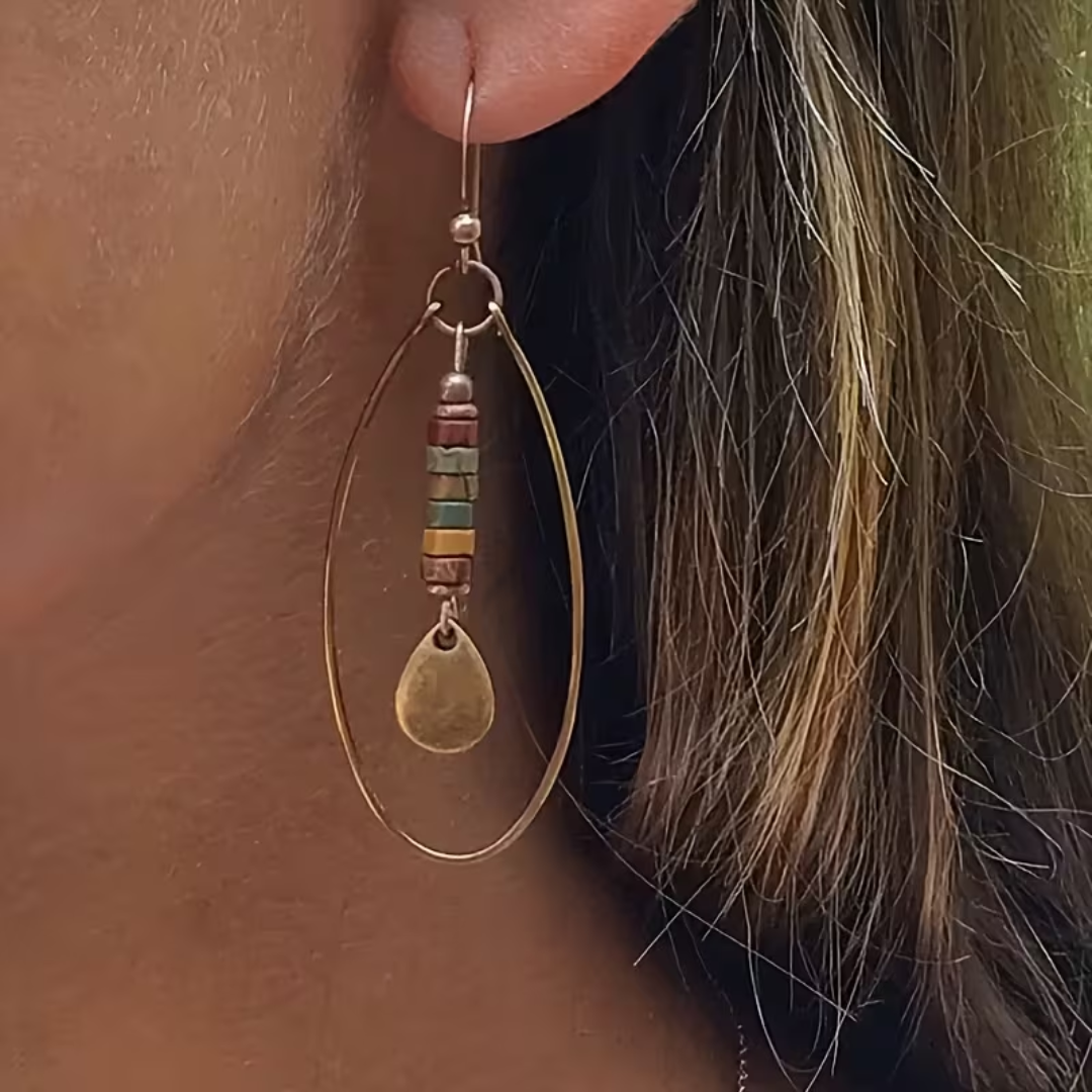 Boho Earthtone Hoop Earrings