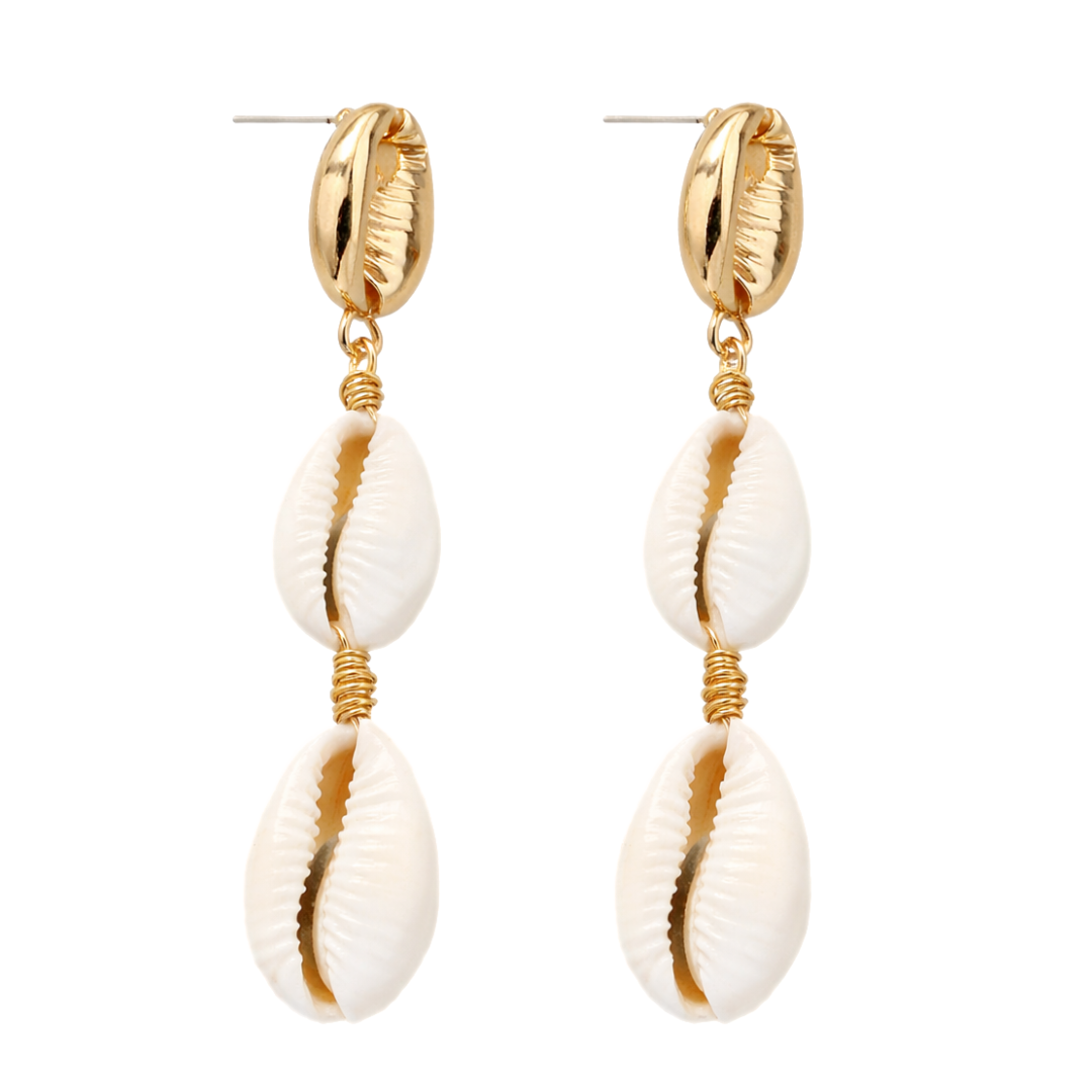 Cowrie Shell Dangle Earrings