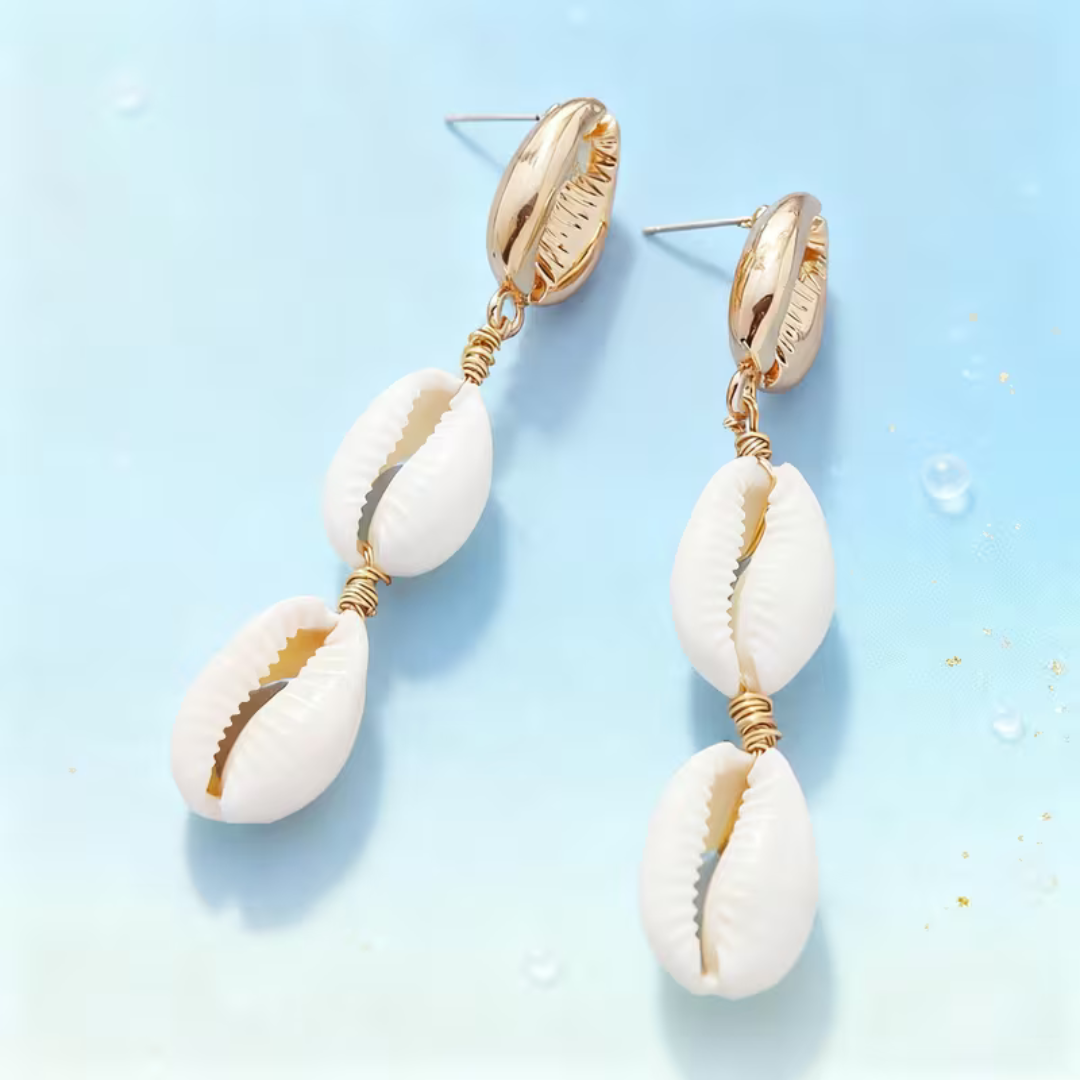 Cowrie Shell Dangle Earrings