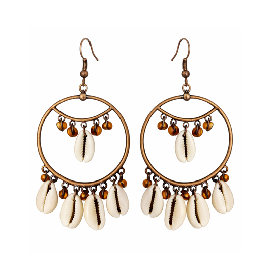Cowrie Shell Hoop Earrings