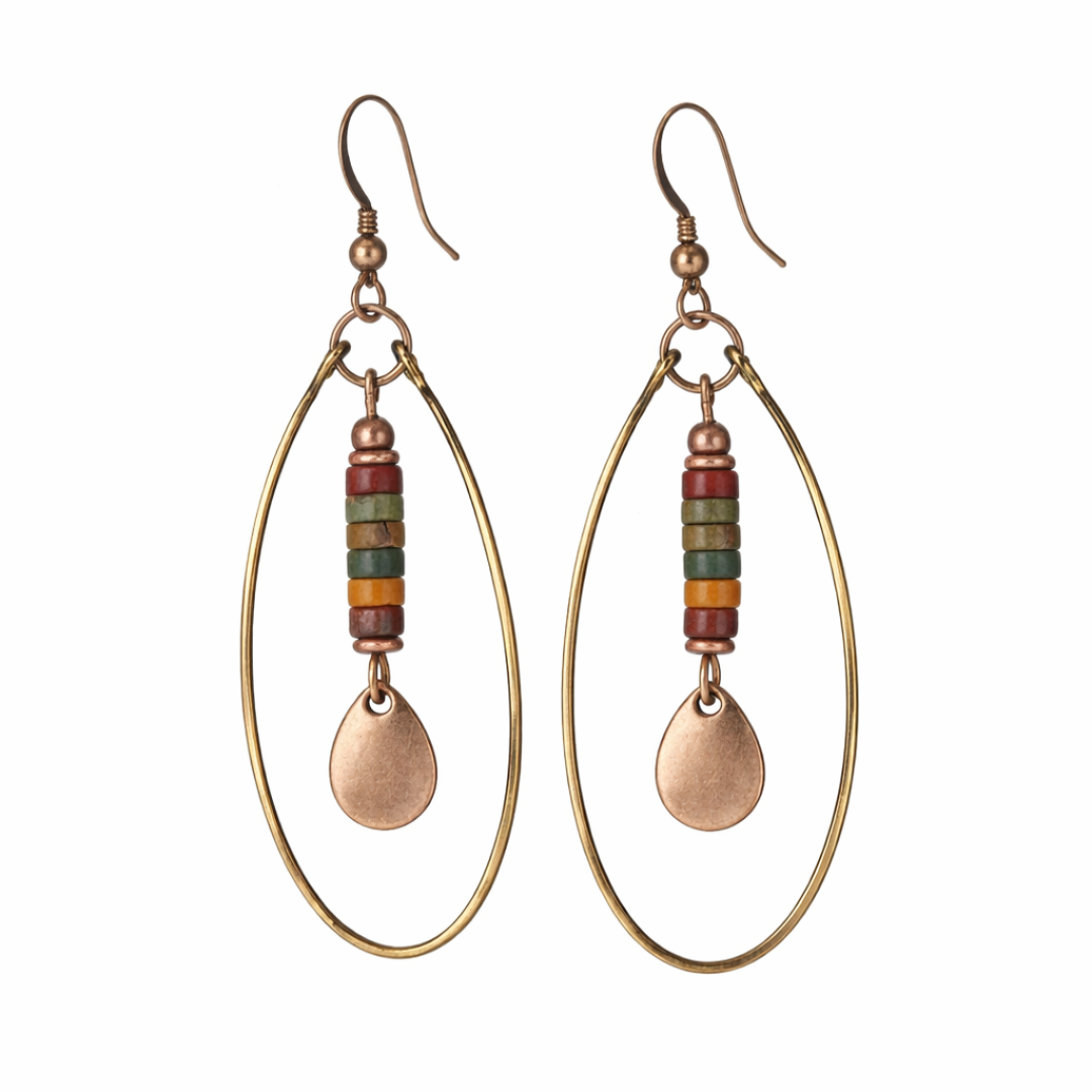 Boho Earthtone Hoop Earrings