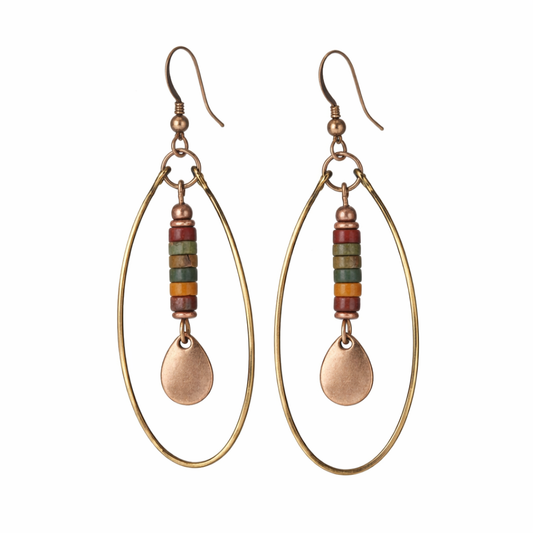 Boho Earthtone Hoop Earrings