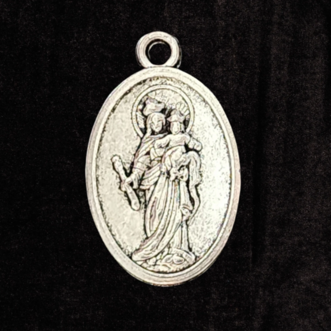 Ezili Danto, Our Lady Of Mount Carmel & Sacred Heart Medal Spiritual Talisman Charm Pendant