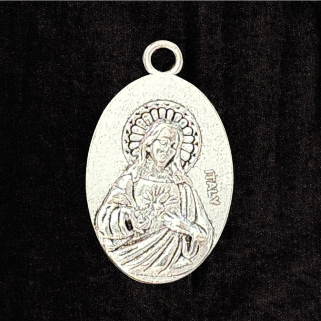 Ezili Danto, Our Lady Of Mount Carmel & Sacred Heart Medal Spiritual Talisman Charm Pendant