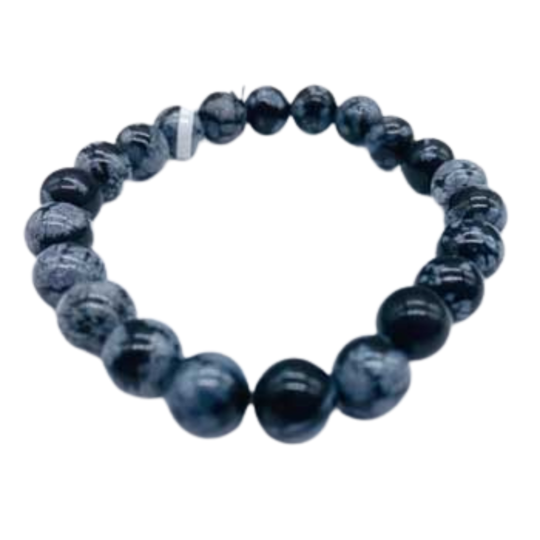 Snowflake Obsidian bracelet (8mm)